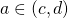 a \in (c, d)