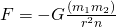 F =-G \frac{(m_1m_2)}{r^2n}
