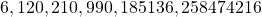 6, 120, 210, 990, 185136, 258474216