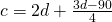 c = 2d + \frac{3d-90}{4}