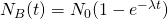 N_B(t) = N_0(1-e^{-\lambda t})