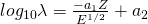 log_{10} \lambda = \frac{-a_1Z}{E^{1/2}}+a_2