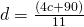 d = \frac{(4c+90)}{11}