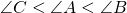 \angle C < \angle A < \angle B